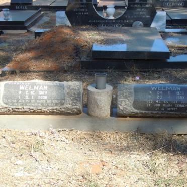 WELMAN Christiaan de Villiers 1923-1983 &amp; Gerharde Fredericka 1924-2005