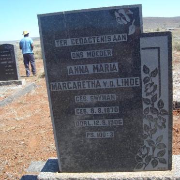 LINDE Anna Maria Margaretha, v.d. nee SNYMAN 1870-1906