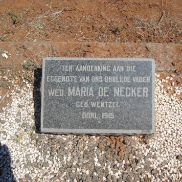 NECKER Maria, de nee WENTZEL -1915