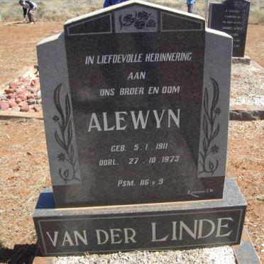LINDE Alewyn, van der 1911-1973