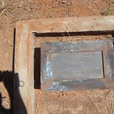 LINDE Johannes Alwyn, v.d. 1892-1892