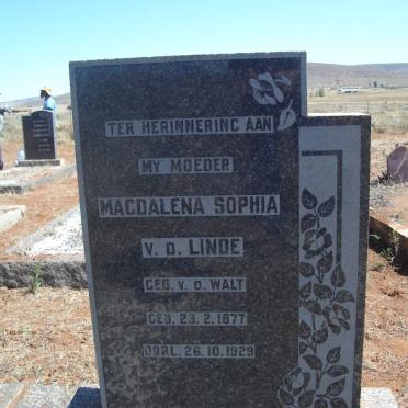 LINDE Magdalena Sophia, v.d. nee V.D. WALT 1877-1929