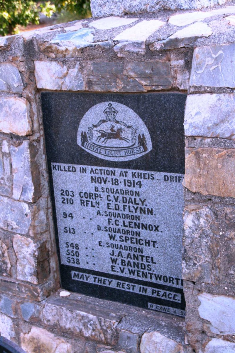 5. Memorial wall:  Kheis - killed in action - 1914 - See names