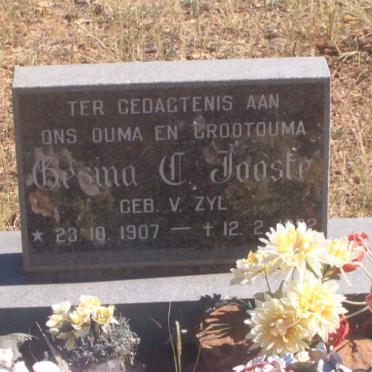 JOOSTE Gesina  C. nee V. ZYL 1907-19?2