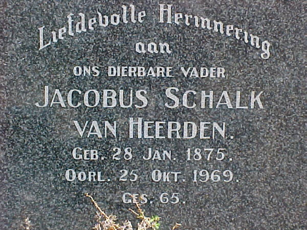 HEERDEN Jacobus Schalk, van 1875-1969