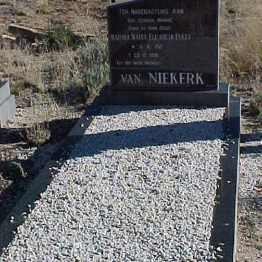 NIEKERK Martha Maria Elizabeth Poley, van 1912-1996