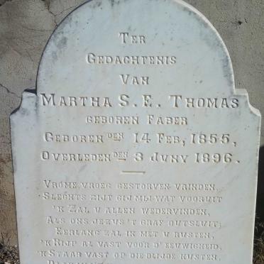 THOMAS Martha S.E. nee FABER 1855-1896