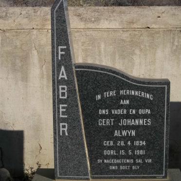 FABER Gert Johannes Alwyn 1894-1981