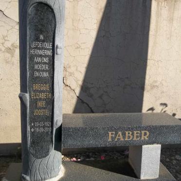 FABER Breggie Elizabeth nee JOOSTE 1921-2010