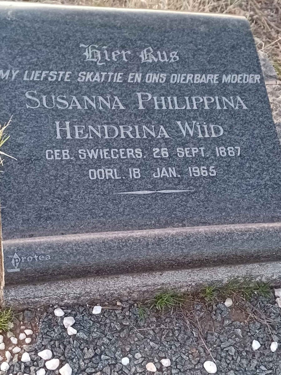 WIID Susanna Philippina Hendrina nee SWIEGERS 1887-1965