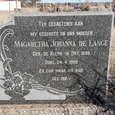 LANGE Petrus Dawid, de 1881-1956 & Magaretha Johanna DE KLERK 1889-1955 _1