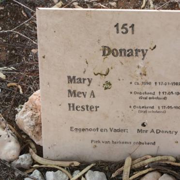 DONARY  Mary 1898-1902 :: DONARY A. -1902 :: DONARY Hester -1902