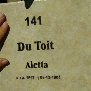 TOIT Aletta, du 1897-1901