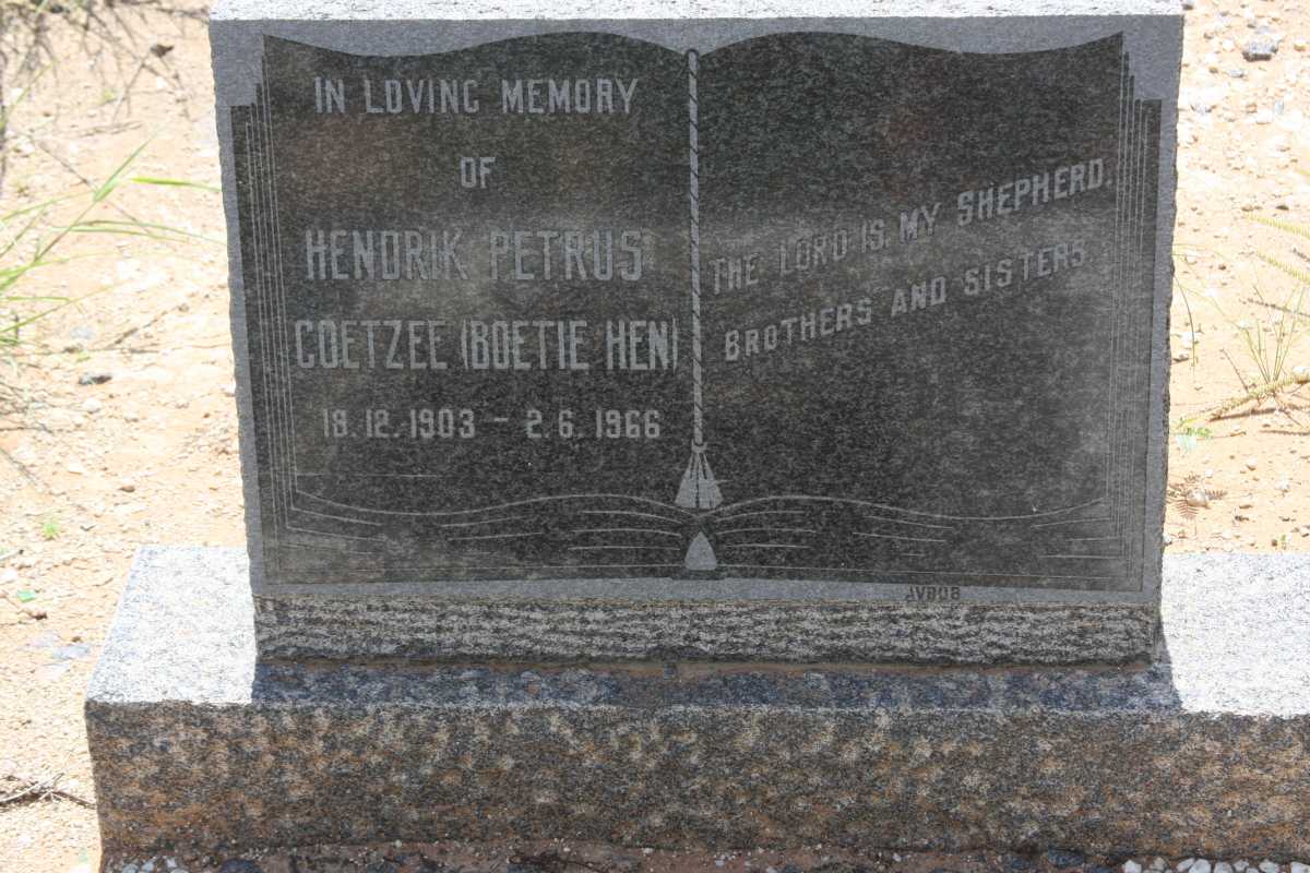 COETZEE Hendrik Petrus 1903-1966