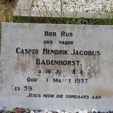 BADENHORST Casper Hendrik Jacobus 1854-1937