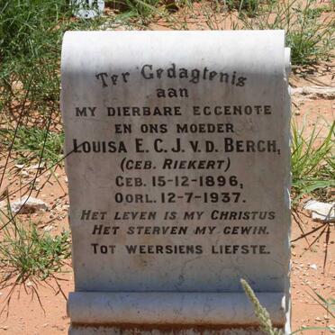 BERGH Louisa E.C.J., v.d. nee RIEKERT 1896-1937