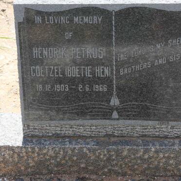 COETZEE Hendrik Petrus 1903-1966