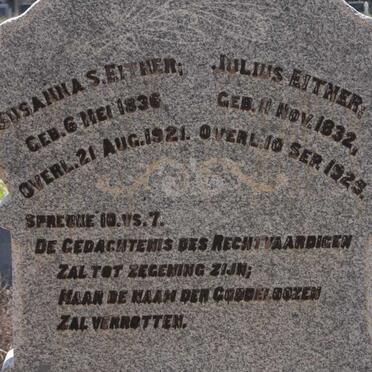 EITNER Julius 1832-1925 &amp; Susanna S. 1836-1921