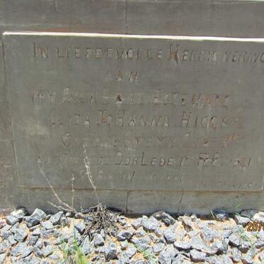 HIGGS Eliza Johanna nee STEYN 1878-1941