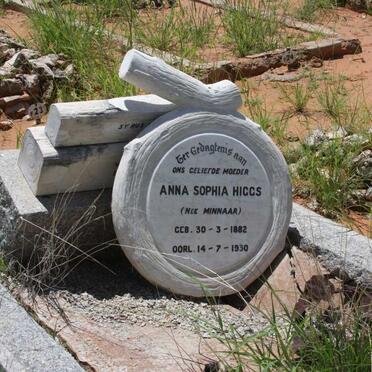 HIGGS Anna Sophia nee MINNAAR 1882-1930