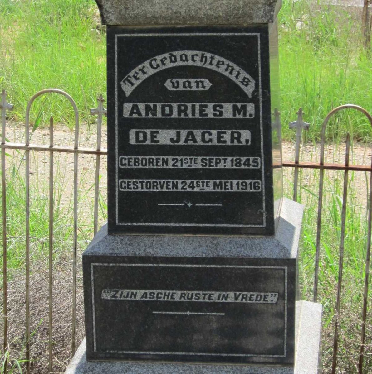 JAGER Andries M., de 1845-1916