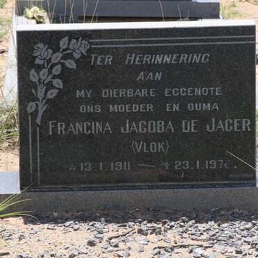 JAGER Francina Jacoba, de nee VLOK 1911-197?