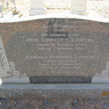 LOURENS Dirk Cornelius 1878-1952 &amp; Isabella Hendrika GROENEWALD 1873-1938