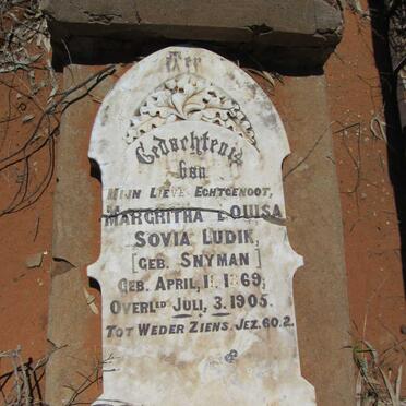 LUDIK Magritha Louisa Sovia nee SNYMAN 1869-1905