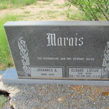 MARAIS Johannes A. 1908-1975 &amp; Elsabe Luitjie WIID 1905-1981