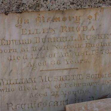 MUSKETT Ellen Rhoda -1873 :: MUSKETT William -1874