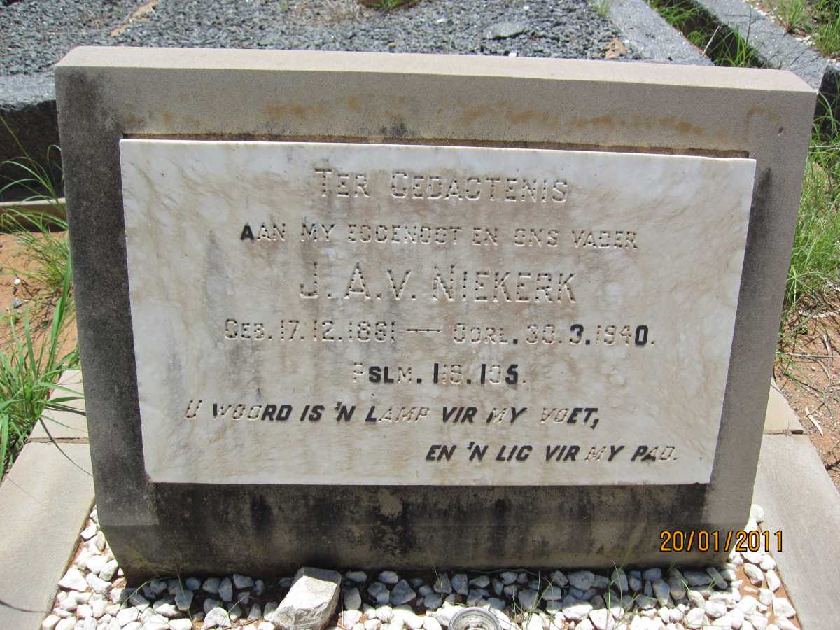NIEKERK J.A., van 1861-1940