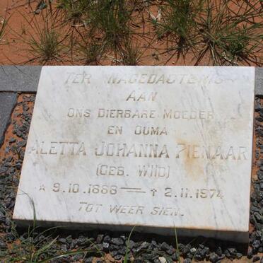 PIENAAR Aletta Johanna nee WIID 1888-1974