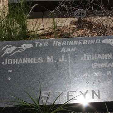 STEYN Johannes M.J. &amp; Johanna J. PICKARD 1890-1974