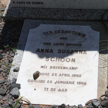 SCHOON Anna Susanna nee BREDENKAMP 1862-1948