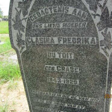 TOIT Clasina Fredrika, du nee GRABE 1843-1929