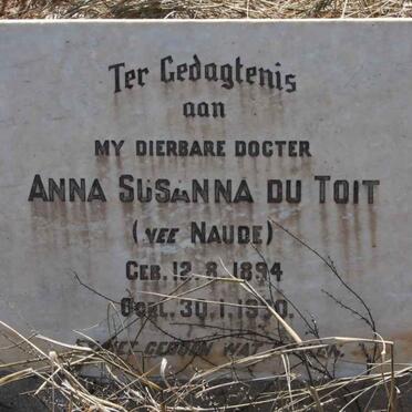 TOIT Anna Susanna nee NAUDE, du 1894-1930