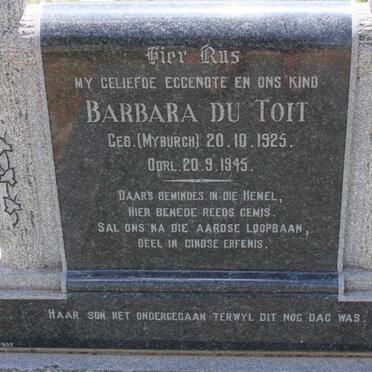 TOIT Barbara, du nee MYBURGH 1925-1945