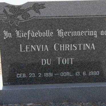 TOIT Lenvia Christina, du 1891-1980