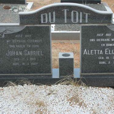 TOIT Johan Gabriël, du 1914-1987 &amp; Aletta Elizabeth 1915-1990