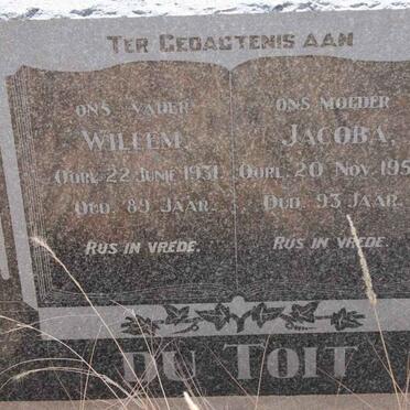 TOIT Willem, du -1931 &amp; Jacoba -1950