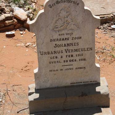 VERMEULEN Johannes Urbanus 1915-1916