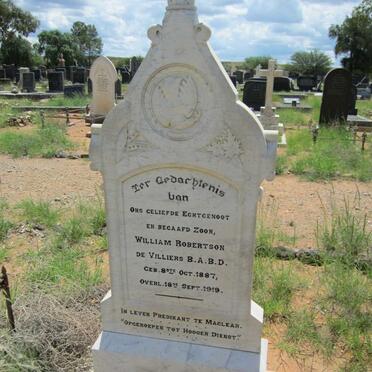 VILLIERS William Robertson, de 1887-1919