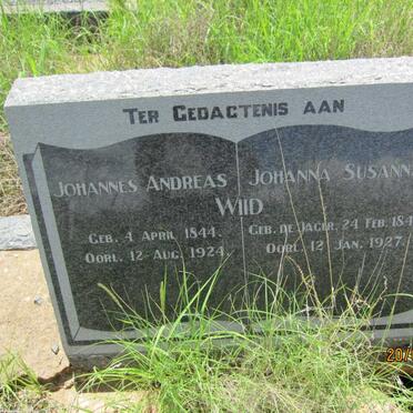 WIID Johannes Andreas 1844-1924 &amp; Johanna Susanna de JAGER 1847-1927