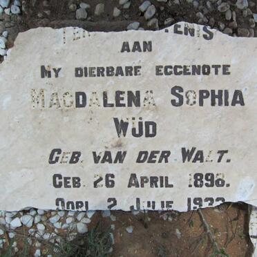 WÜD Magdalena Sophia nee VAN DER WALT 1898-1933