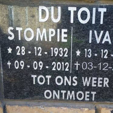 TOIT Ivan, du 1929-2017 &  Stompie 1932-2012