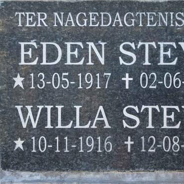 STEYN Eden 1917-2004 & Willa 1916-2005