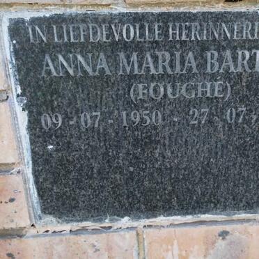 BARTSCH Anna Maria nee FOUCHE 1950-2007