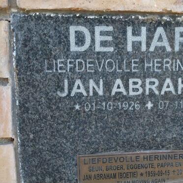HART Jan Abraham, de 1926-2012 :: DE HART Jan Abraham 1959-2017