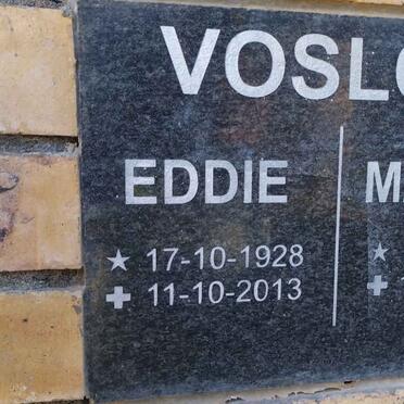 VOSLOO Eddie 1928-2013 & Maggie 1927-2013