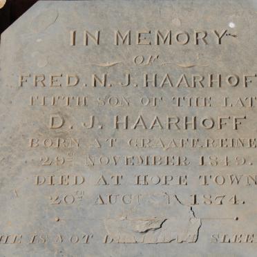 HAARHOFF Fred N.J. 1849-1874
